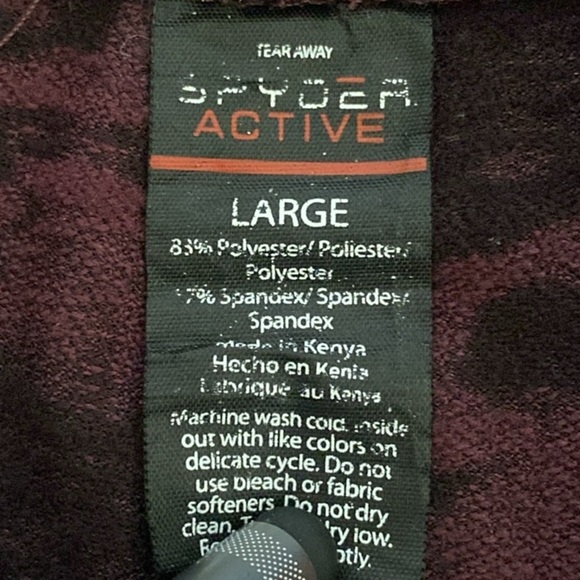 SPYDER High Waisted Printed Leggings Wine Camouflage Print Large Workout BAL… - Picture 4 of 14